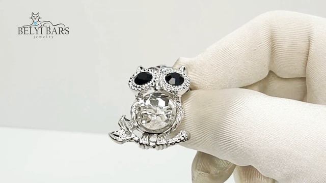 Брошь Сова с кристаллом смотреть онлайн