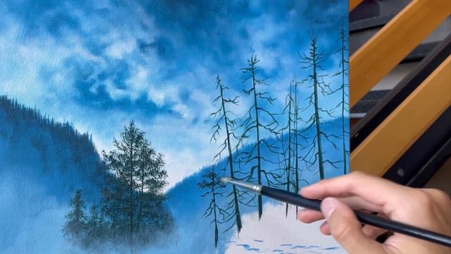 Misty River STEP By STEP Acrylic Painting