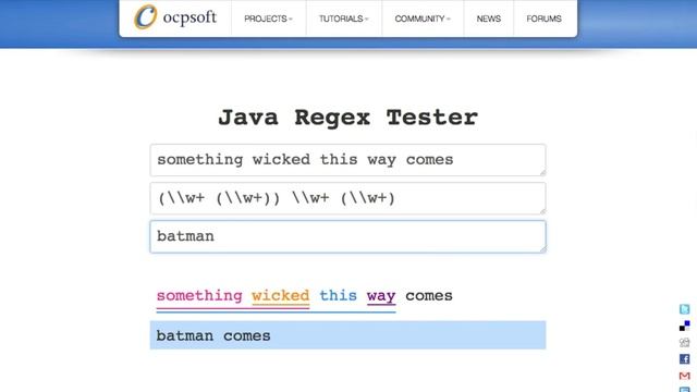 Visual Java Regex Tester | OCPsoft смотреть онлайн