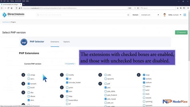 How to enable or disable PHP extensions using the CloudLinux Selector in DirectAdmin смотреть онлайн
