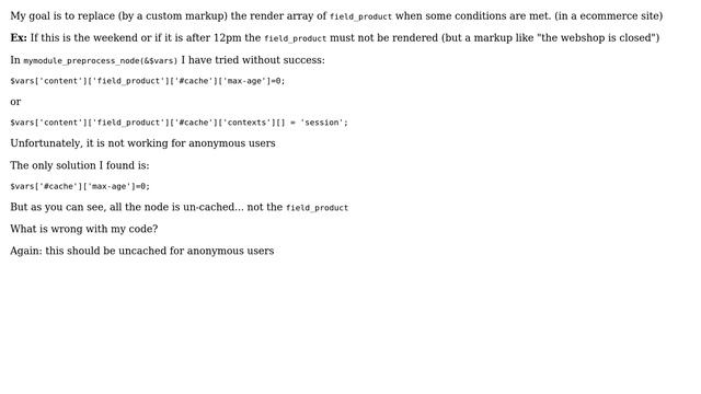Drupal: How to un-cache a specific node field (also for anonymous)? смотреть онлайн