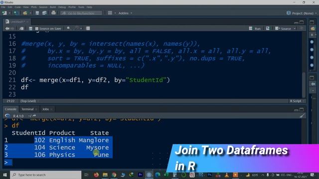 How to join Two Data Frames In R | Merge Two Data frames in R | R Tutorial смотреть онлайн