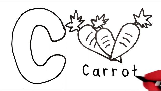 Learning Alphabet for Kids | How to draw & paint carrot easy | C for Carrot - Ks Art смотреть онлайн