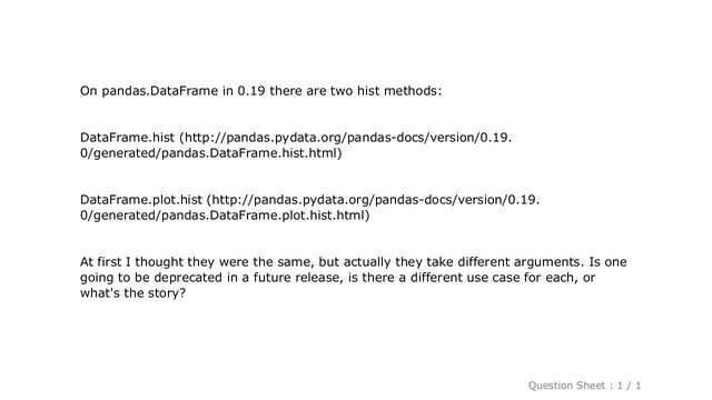 Pandas : pandas.DataFrame: .hist() vs .plot.hist() methods смотреть онлайн
