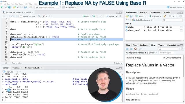 Replace NA by FALSE in R (Example) | Exchange in Data Frame Column | Base R & dplyr Package | is.na смотреть онлайн