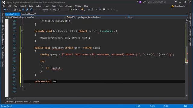 MySQL Login & Register Form System in C# Tutorial смотреть онлайн