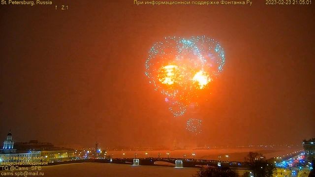 Фейерверк 23-е февраля Санкт-Петербург Fatherland Defender Day Firework St.Petersburg Russia смотреть онлайн