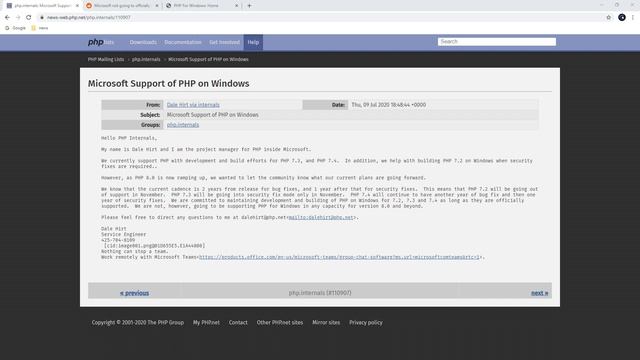 MICROSOFT SEM SUPORTE PARA PHP 8 ? смотреть онлайн