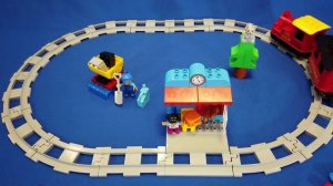 LEGO DUPLO 10874 TRAIN! ЛЕГО ДУПЛО, поезд на паровой тяге, распаковка, обзор, игра! Железная дорога