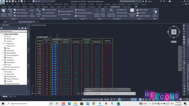 Export Coordinate Table AutoCAD To Excel. смотреть онлайн