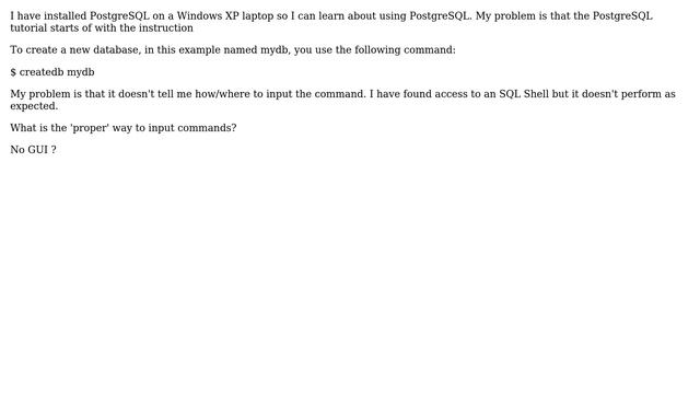 Databases: Basic Question on input to PostgreSQL смотреть онлайн