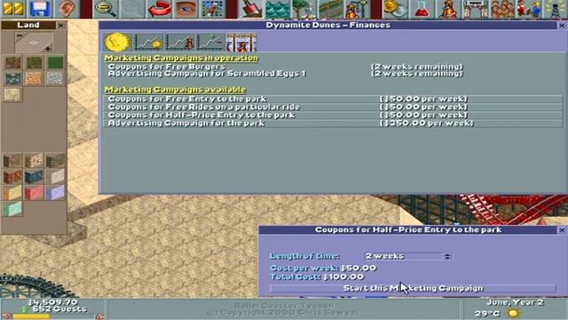 Roller Coaster Tycoon Deluxe (PC) - Dynamite Dunes - Longplay, Playthru & Strategy (No Commentary) смотреть онлайн