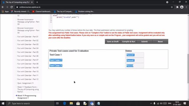 NPTEL The Joy of Computing using python week 11 all 3 programming assignment answer with code link смотреть онлайн