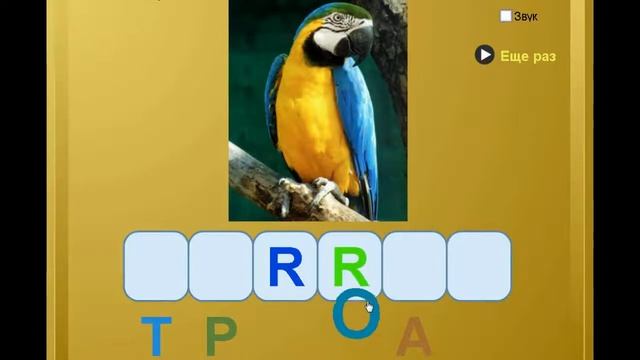 Игра собери слова из английских букв. Тема животные смотреть онлайн