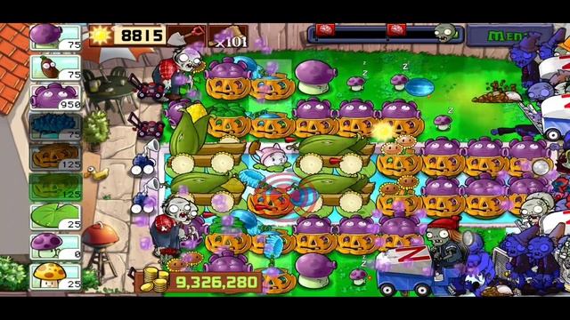 Plants vs Zombies Survival Endless 80 - 100 Flags - 4 Cob Cannon смотреть онлайн