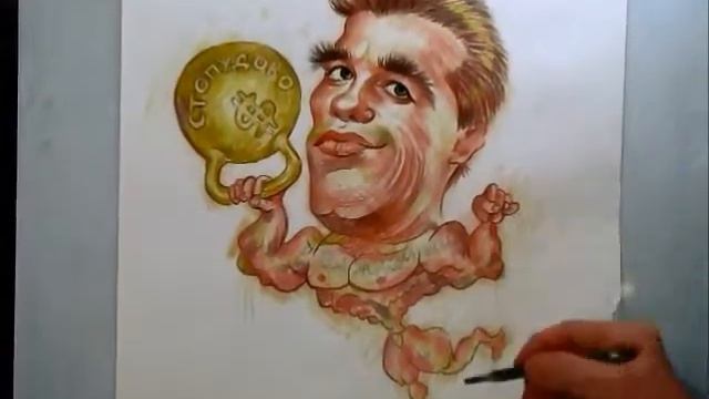 Speed caricature Arnold Schwarzenegger\Быстрый шарж на Арнольда Шварценеггера смотреть онлайн