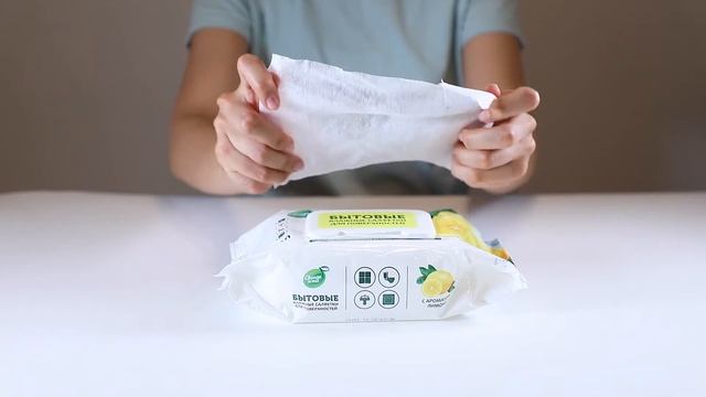 "Свежая Нота" Влажные Бытовые Салфетки с Ароматом Лимоном 120шт. смотреть онлайн