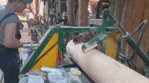 Как делают оцилиндрованное бревно