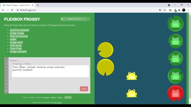 LEVEL 24 | FLEXBOX FROGGY