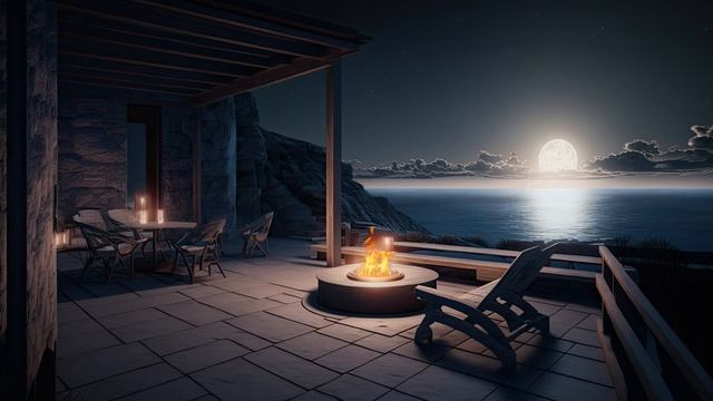 Побег на террасу с видом на океан в полнолуние уютная ночь у костра смотреть онлайн