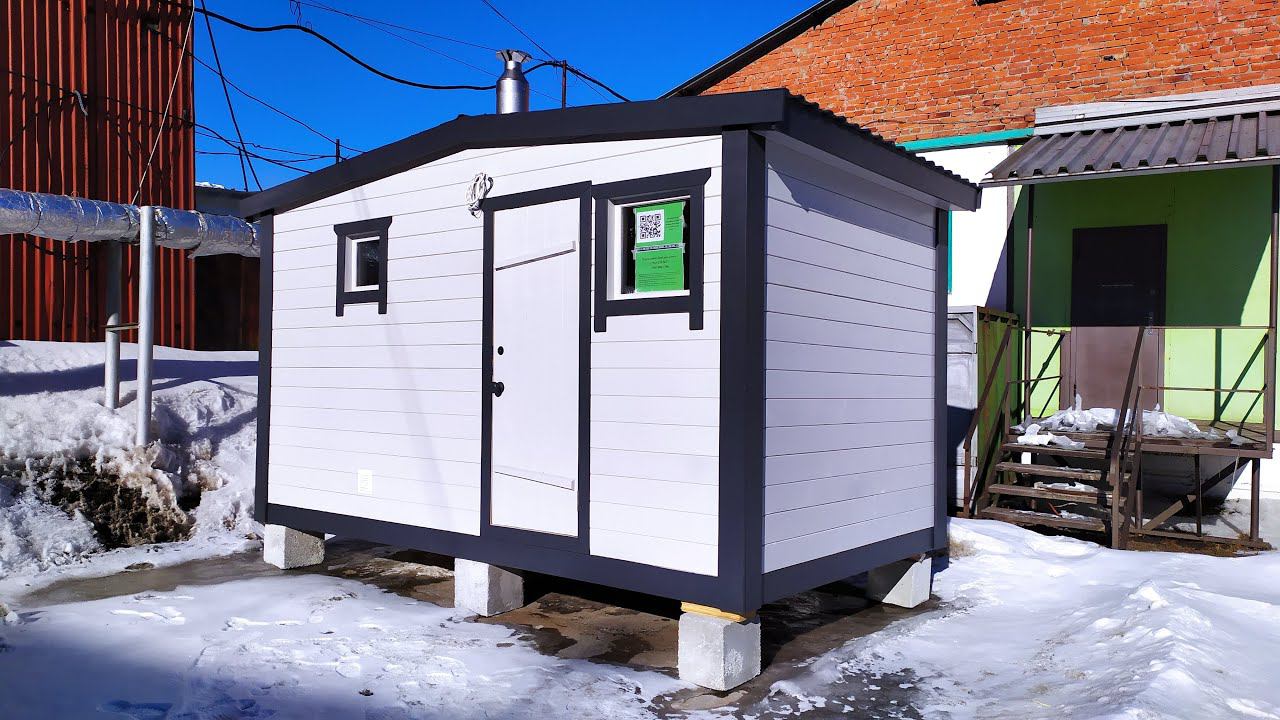 Готовая перевозная мобильная баня 2,4 на 4. Строительство бань в Новосибирске. Баня под ключ! смотреть онлайн