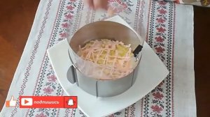 Салат "Нежность" с крабовыми палочками и креветками.  Самый вкусный салат на праздник.