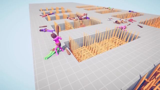 Battle Royale On Pits With Spikes | Totally Accurate Battle Simulator TABS