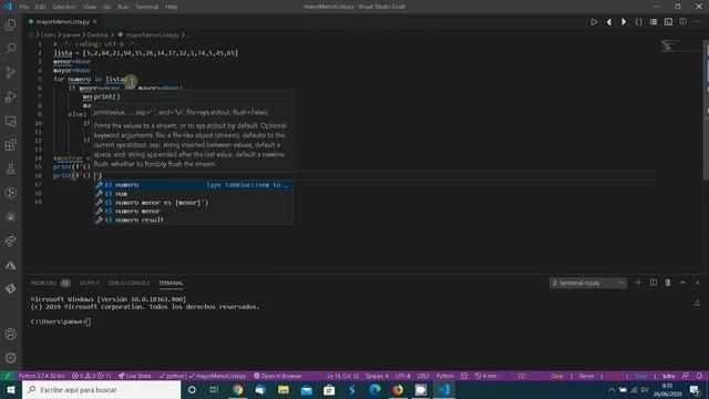 61 Python. Numero mayor y menor de una lista смотреть онлайн