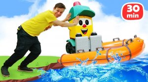 Грузовичок Лева помогает Грузику переплыть озеро и другое! Мультфильмы для малышей про машинки