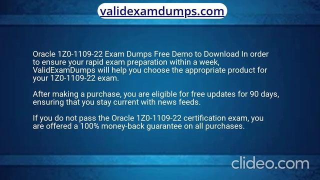 [New]! 1Z0-1109-22 Dumps Valid Oracle 1Z0-1109-22 Exam Dumps Question 2023 смотреть онлайн