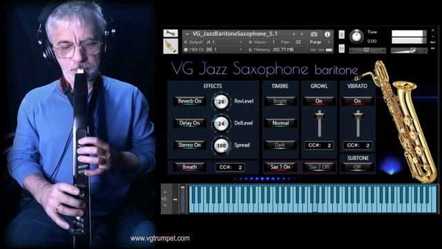 AKAI EWI wind controller and Baritone Saxophone sound library. Woodwind, orchestral, brass Vst, wav смотреть онлайн