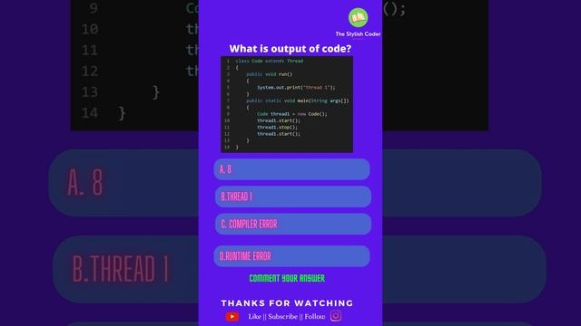 88. Can you predict the output of JAVA code | The Stylish Coder | #java смотреть онлайн