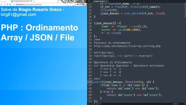 PHP - Ordinamento Array Multidimensionali e File JSON смотреть онлайн