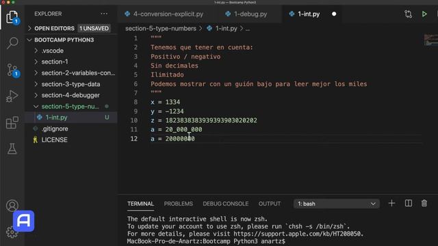Bootcamp Python 3 - Tipos de datos - Números - Práctica - int смотреть онлайн