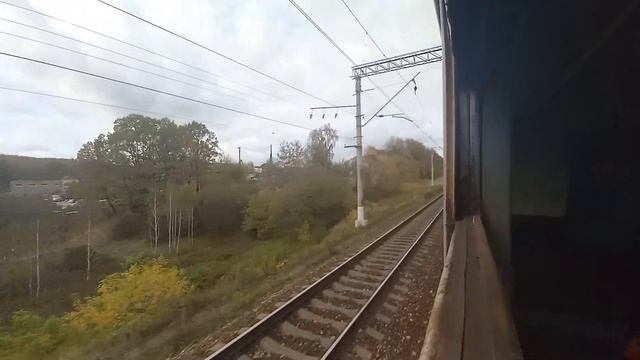Павелецкое направление МЖД из окна электропоезда ЭД4М-0095 (в районе расторгуево) смотреть онлайн