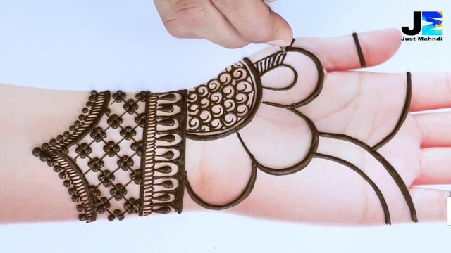 New Easy Trick mehndi design for hands/Simple henna design 2021/Mehendi design front hand смотреть онлайн