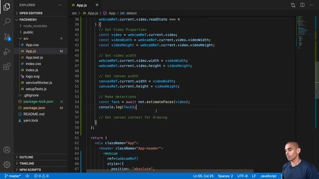 Real Time AI Face Landmark Detection in 20 Minutes with Tensorflow.JS and React смотреть онлайн