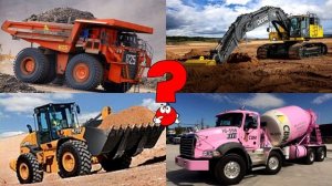 Изучаем поезда и железнодорожный транспорт. Строительная техника для детей.