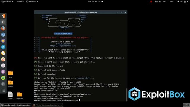 WordPress Core - Remote Code Execution PoC RCE Exploit CVE-2016-10033 Unauth/No plugins/Default Con смотреть онлайн