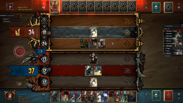 Gwent: The Witcher Card Game - Monsters Moonlight Fog deck with Triss- Dagon Gameplay смотреть онлайн