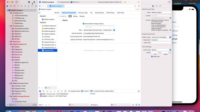 Webdriveragent app setup in iPhone/Simulator смотреть онлайн