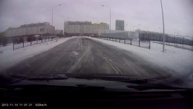 Гололед в Астане, black ice on the road Astana смотреть онлайн