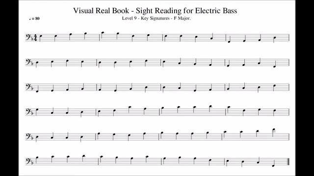 Sight Reading for Bass, Level 09 (Key Sig) - Ex. 01 (F Major) смотреть онлайн