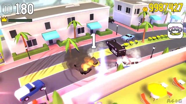 Reckless Getaway 2 - All levels Gameplay Car Chase Police Android,iOS смотреть онлайн
