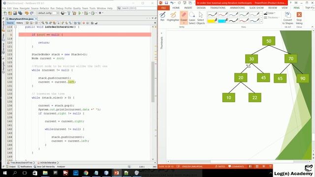 10. Data Structure & Algorithm: In-Order Tree Traversal using Stack - Code Implementation смотреть онлайн