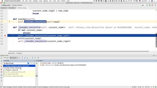 video21 7 Recursion and inorder traversal in Python смотреть онлайн