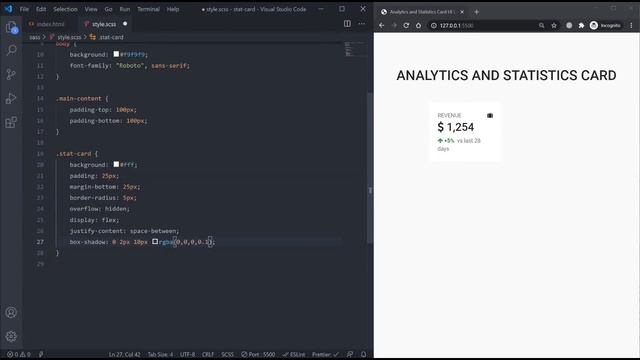 ANALYTICS AND STATISTICS CARD | HTML SASS Bootstrap 4 | Speed Coding смотреть онлайн