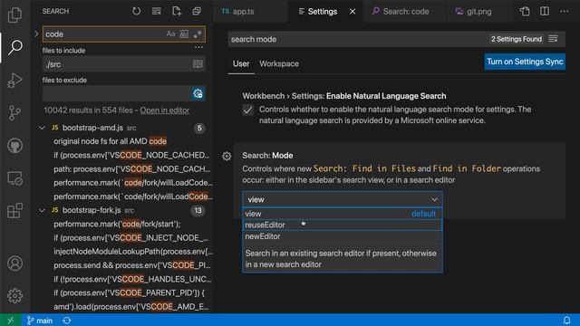 VS Code tips — The Search: Mode setting смотреть онлайн