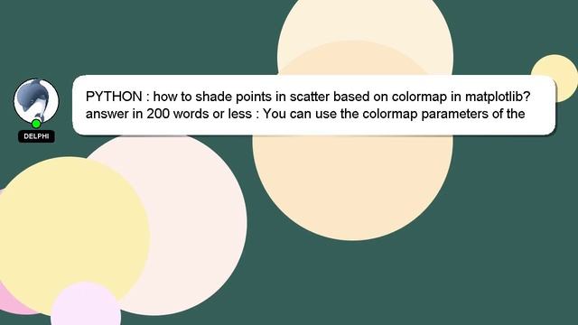 PYTHON : how to shade points in scatter based on colormap in matplotlib? смотреть онлайн