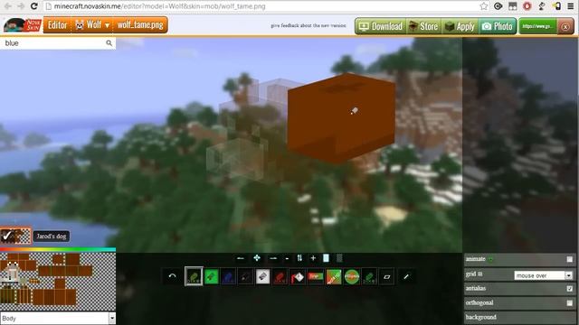 NovaSkin Texture Pack Editor tutorial - create a custom minecraft wolf skin смотреть онлайн